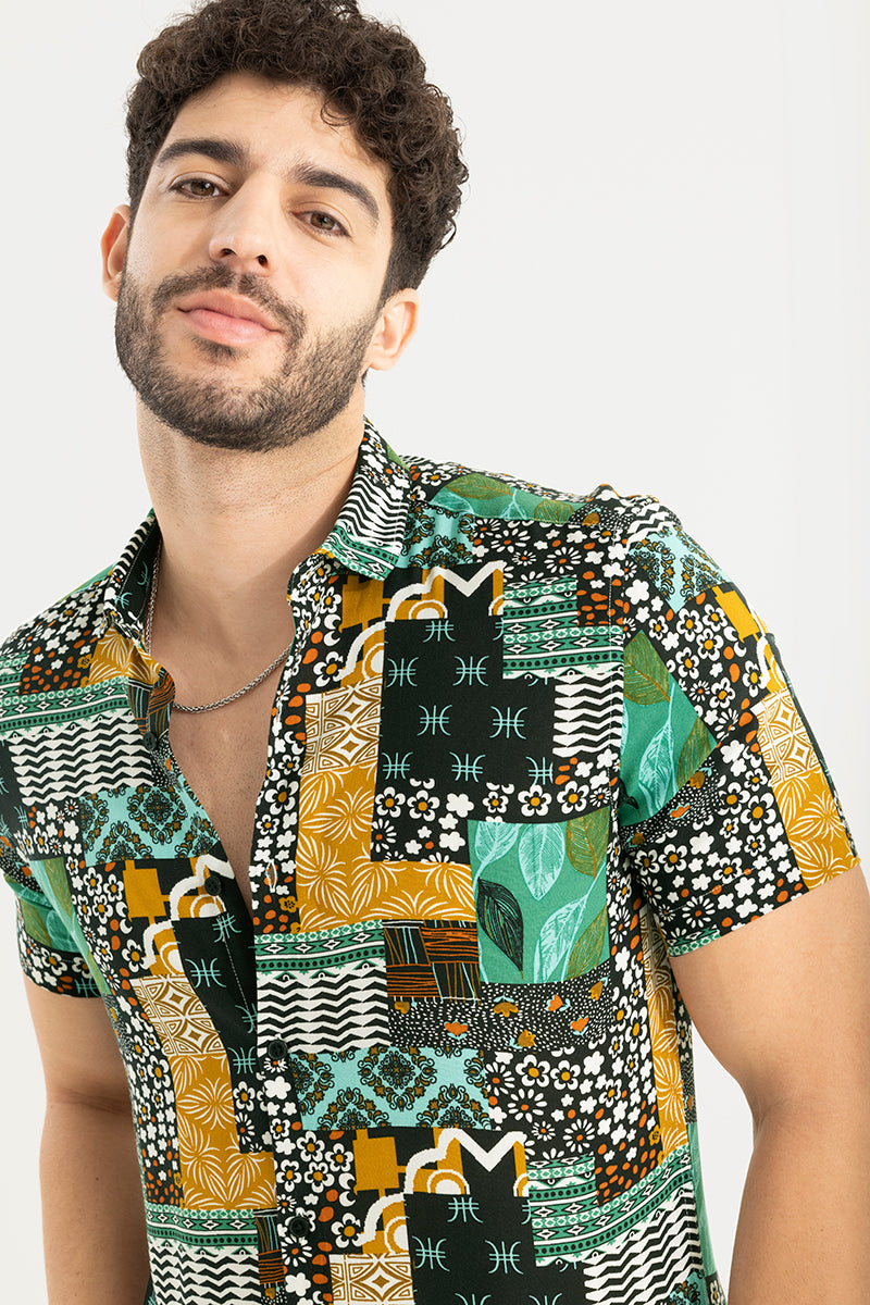 Ethnic Tribe Green Shirt