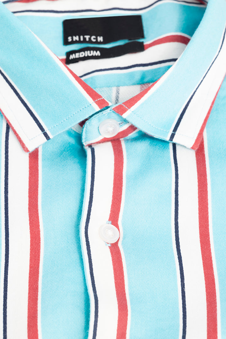 Vivid Stripe Blue Shirt