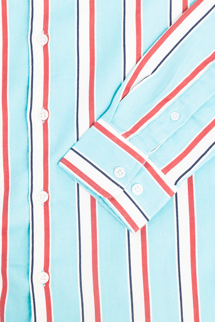 Vivid Stripe Blue Shirt