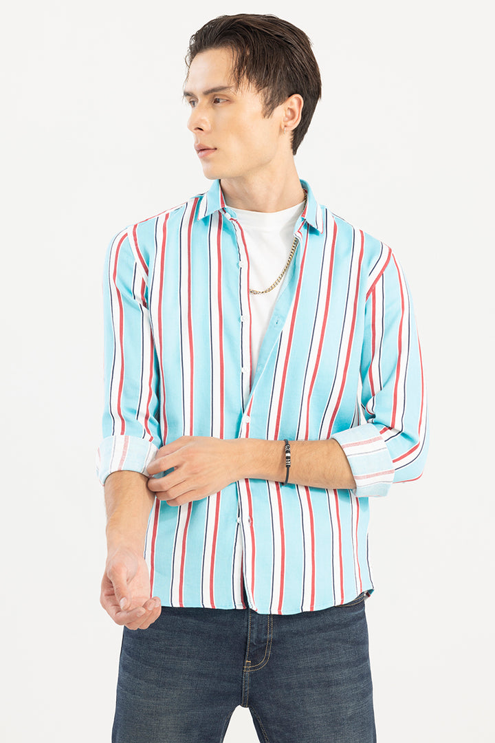 Vivid Stripe Blue Shirt