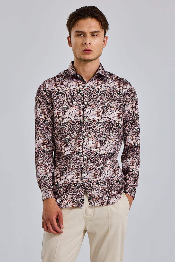 SpottedSculpt Brown Shirt