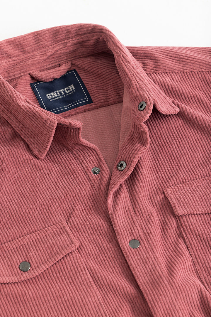 Jezzi Pink Corduroy Overshirt