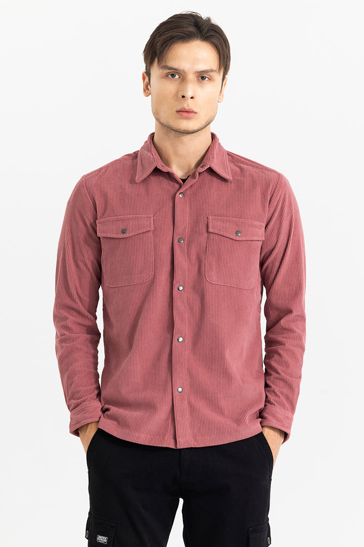 Jezzi Pink Corduroy Overshirt