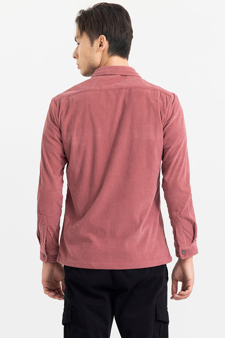 Jezzi Pink Corduroy Overshirt