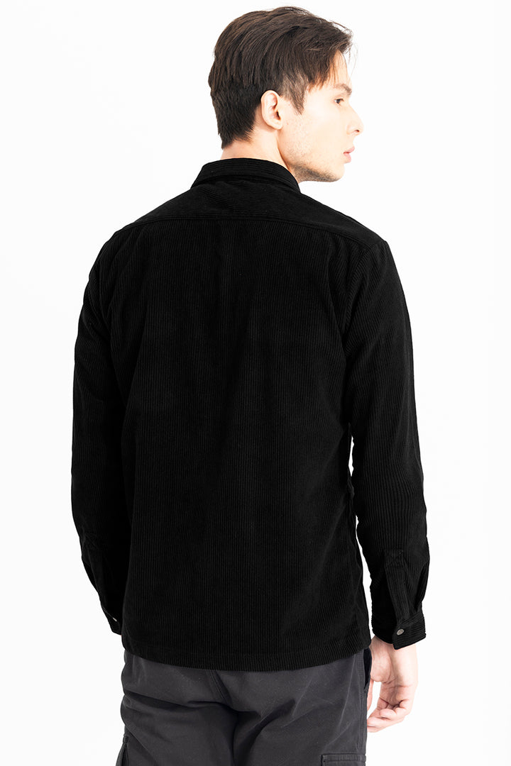 Jezzi Black Corduroy Overshirt