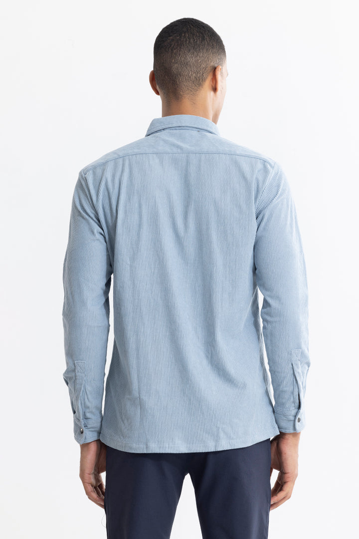 Jezzi Sky Blue Corduroy Overshirt