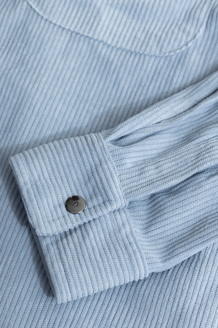 Jezzi Sky Blue Corduroy Overshirt