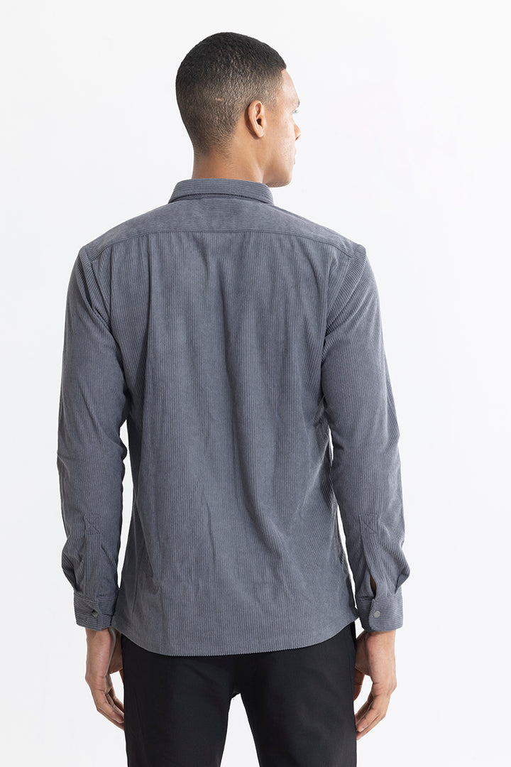 Jezzi Teal Dark Grey Corduroy Overshirt