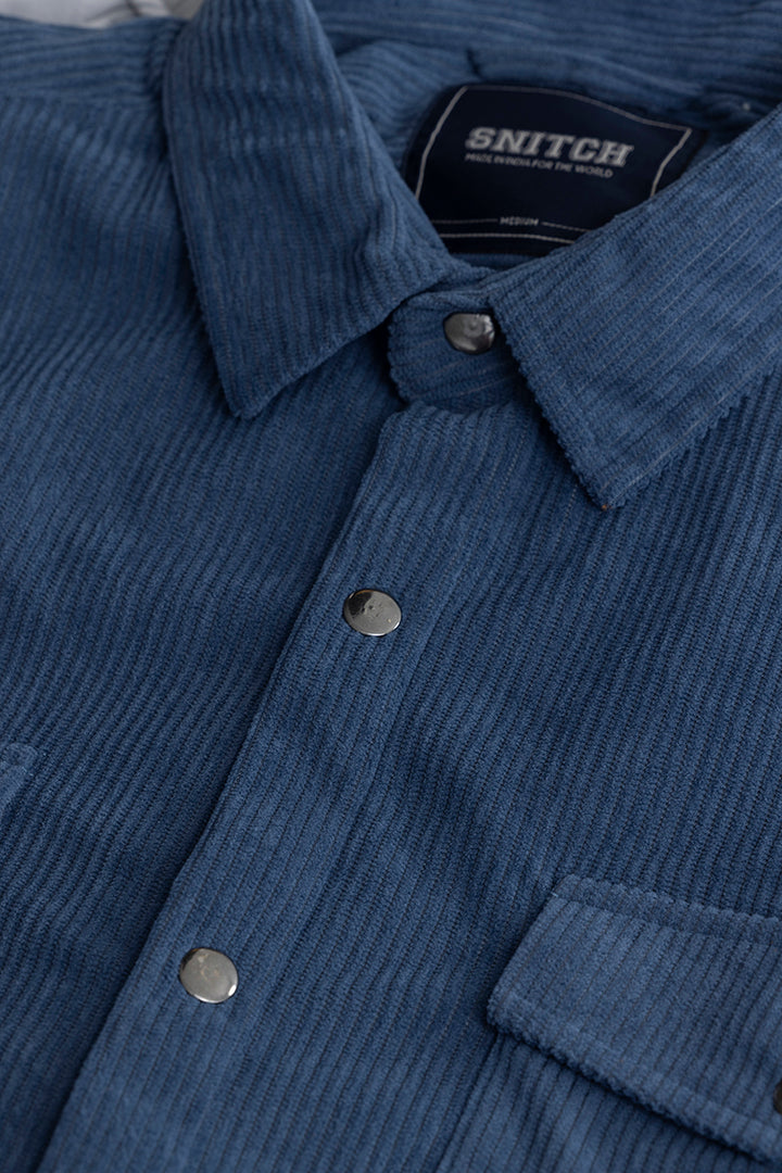 Jezzi Blue Corduroy Overshirt