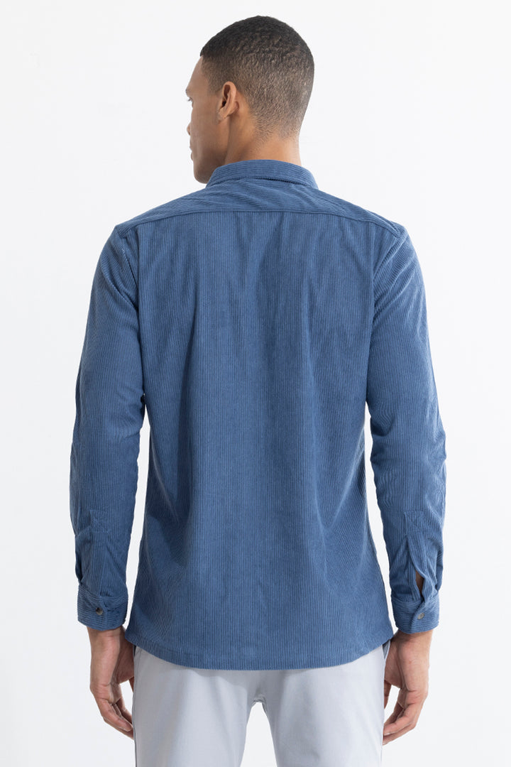 Jezzi Blue Corduroy Overshirt