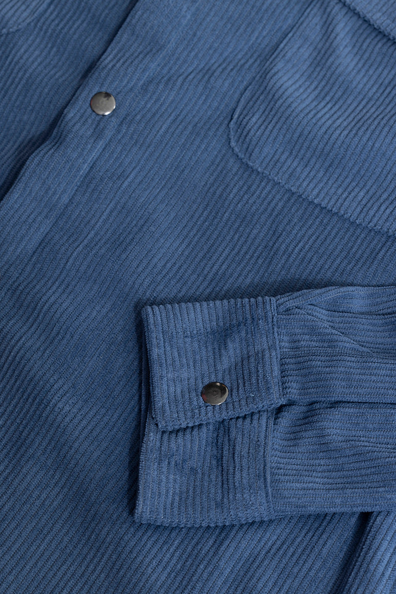 Jezzi Blue Corduroy Overshirt