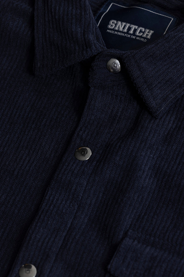 Jezzi Navy Corduroy Overshirt