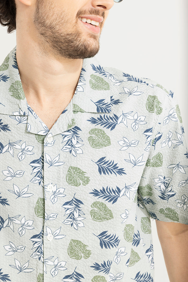 Tropic Seer Sucker Green Shirt