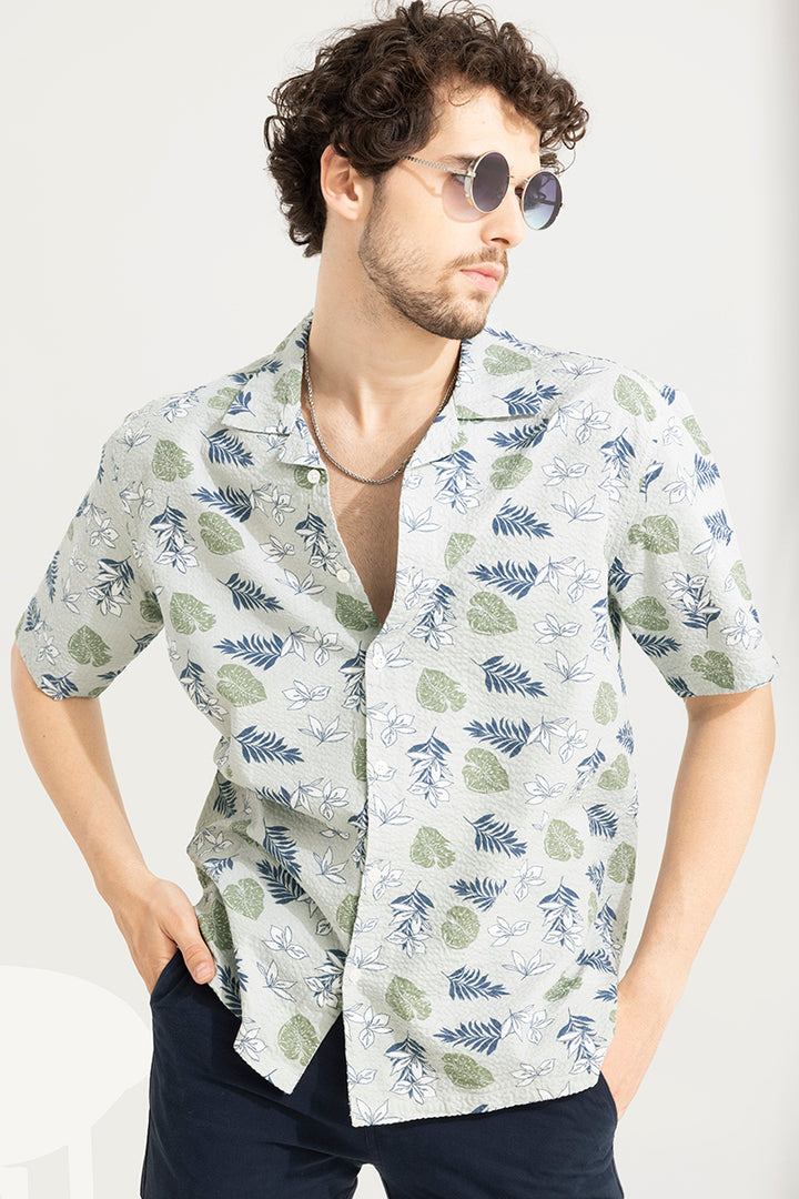 Tropic Seer Sucker Green Shirt