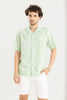 Palm Seer Sucker Green Shirt