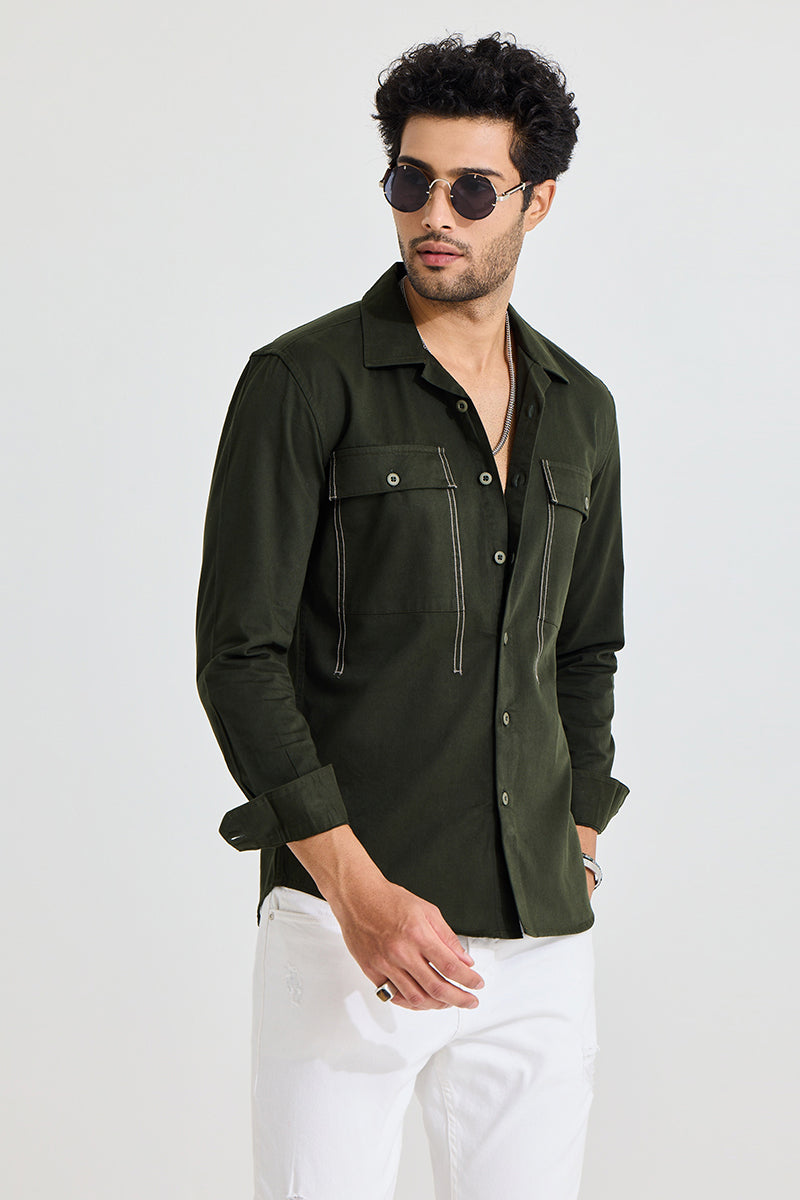 Buy Men's Hawky Olive Shirt Online | SNITCH