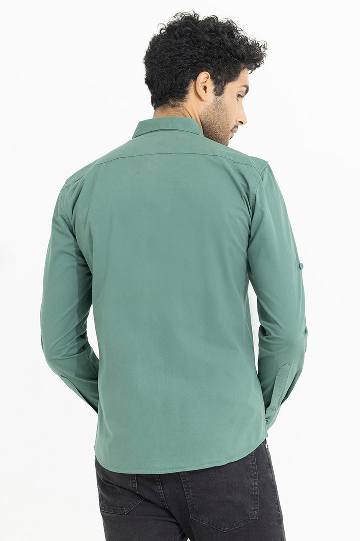 Self Fold Pocket Green Shirt