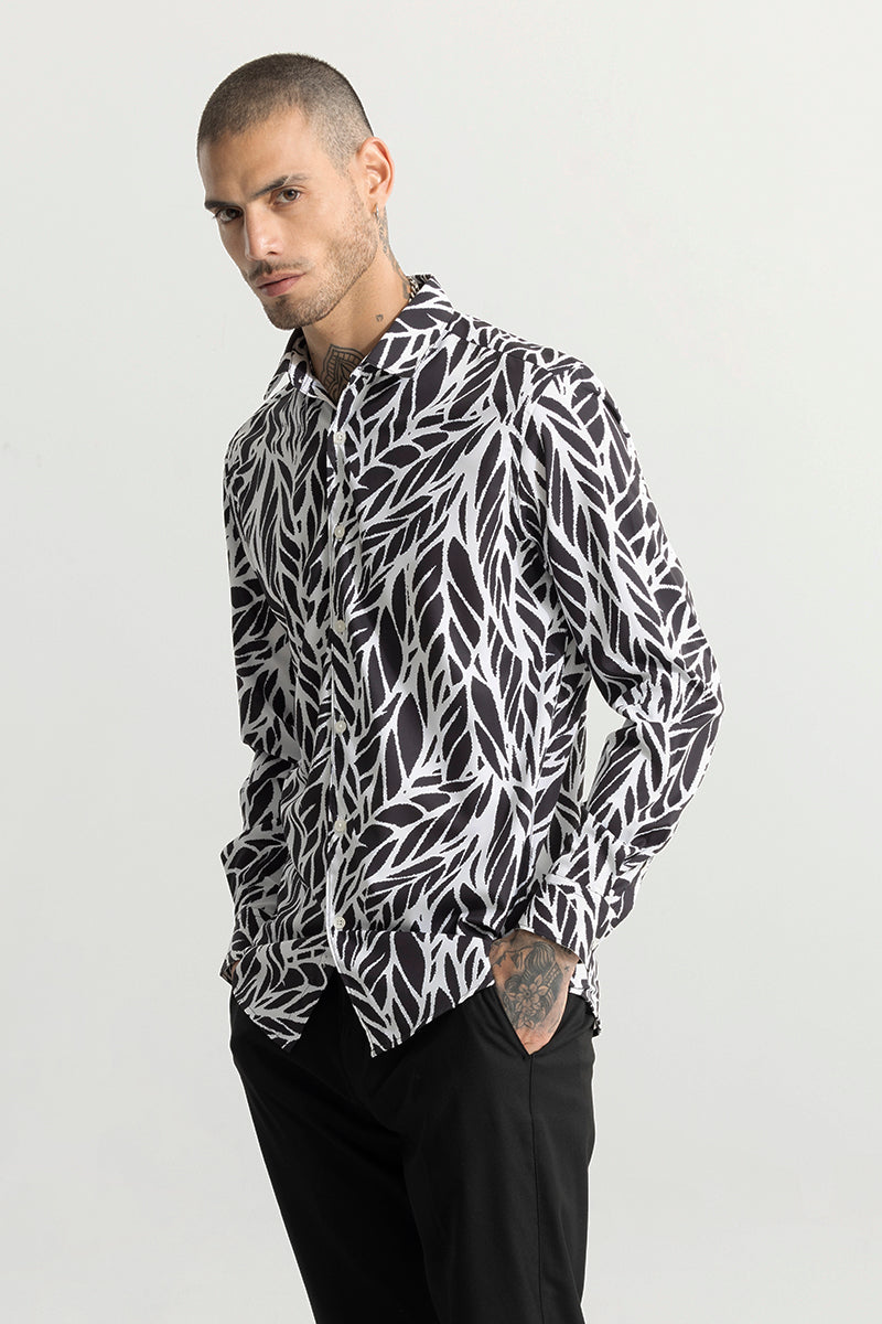 MirageMosaic Leaf White Shirt