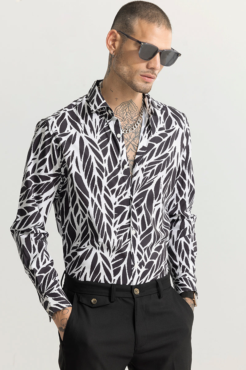 MirageMosaic Leaf White Shirt