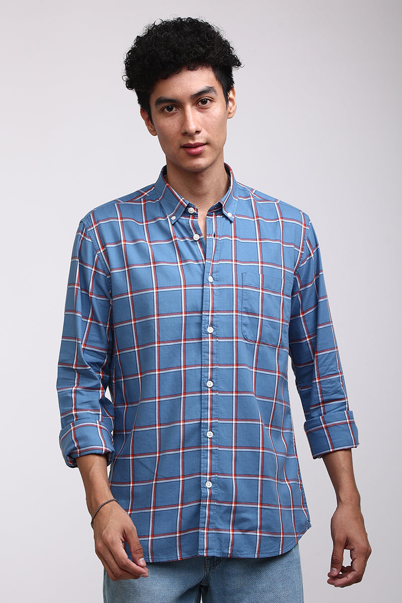 Basic Checks Blue Shirt