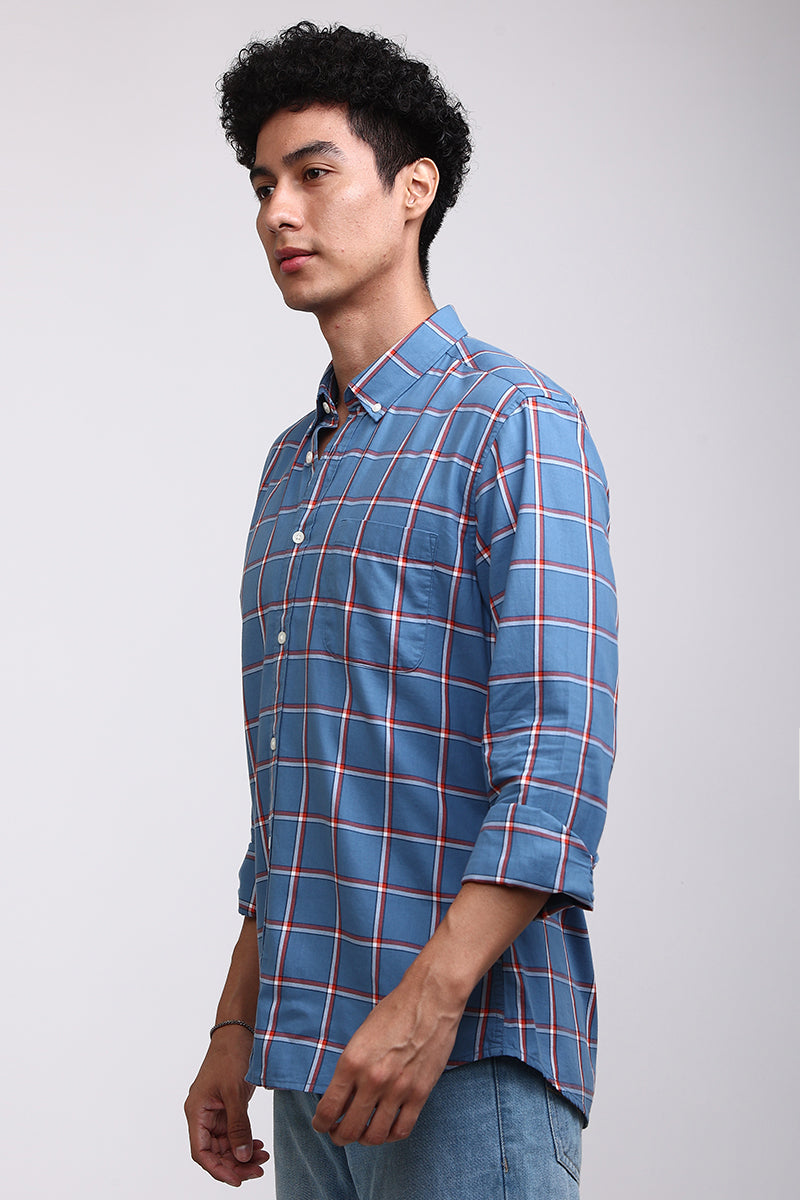 Basic Checks Blue Shirt