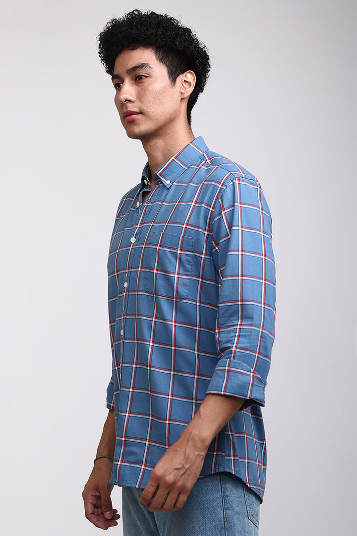 Basic Checks Blue Shirt