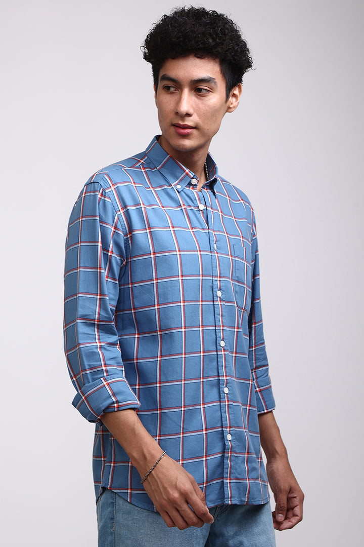 Basic Checks Blue Shirt