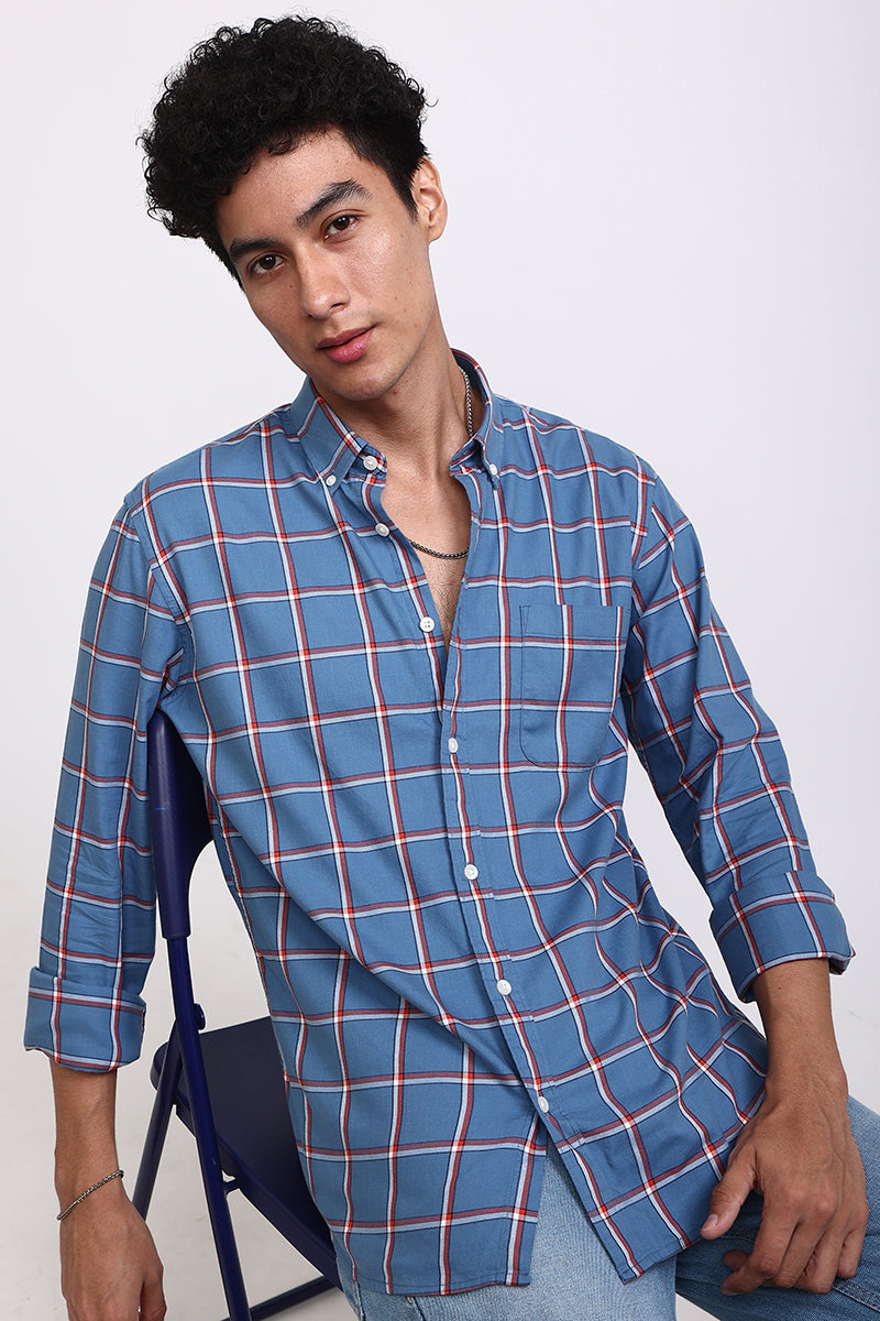 Basic Checks Blue Shirt