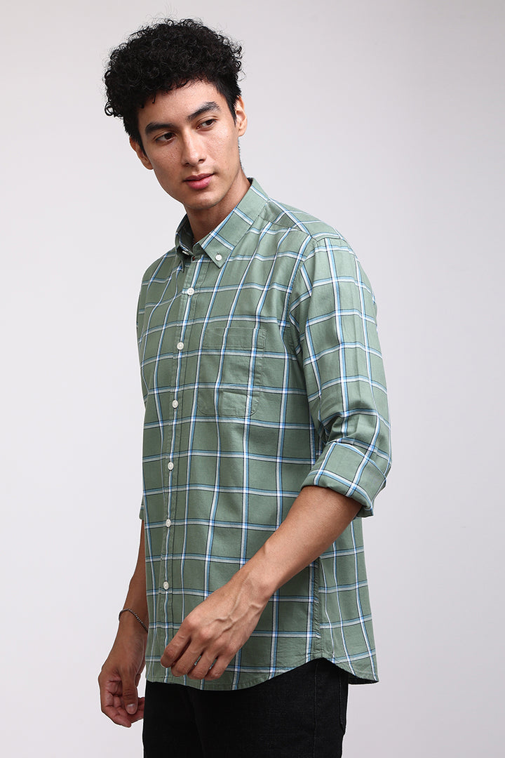 Basic Checks Green Shirt