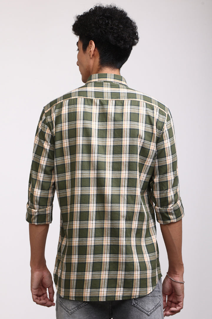 Basic Checks Olive Shirt