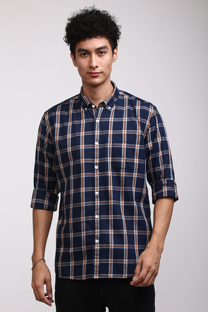 Basic Checks Navy Shirt