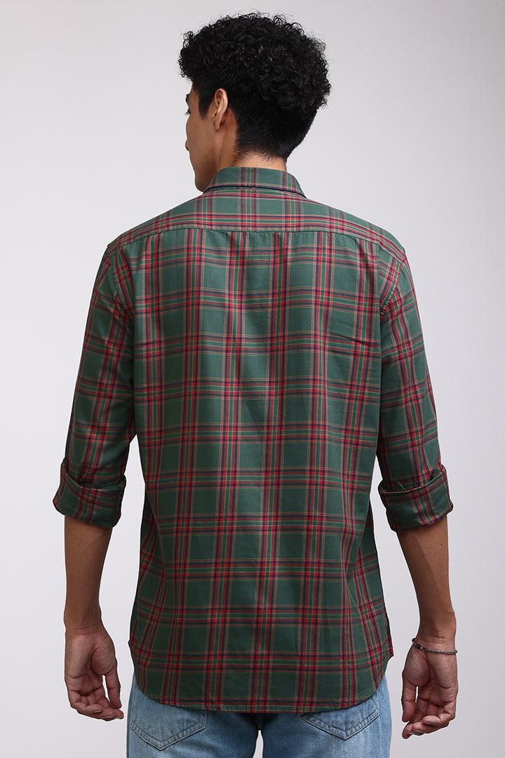 Basic Checks Dark Green Shirt