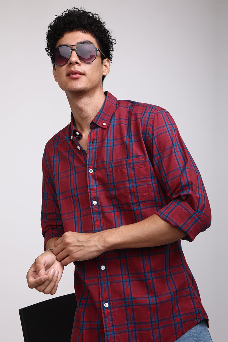 Basic Checks Red Shirt