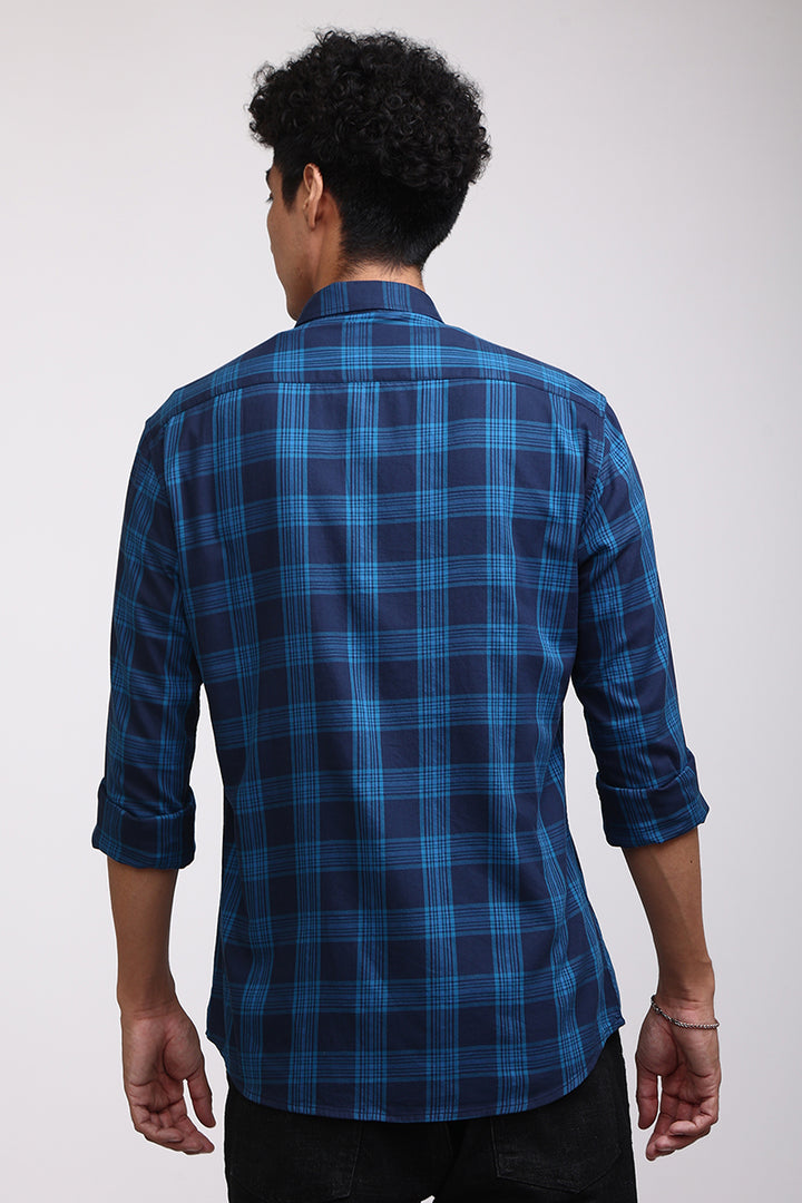 Basic Checks Dark Blue Shirt