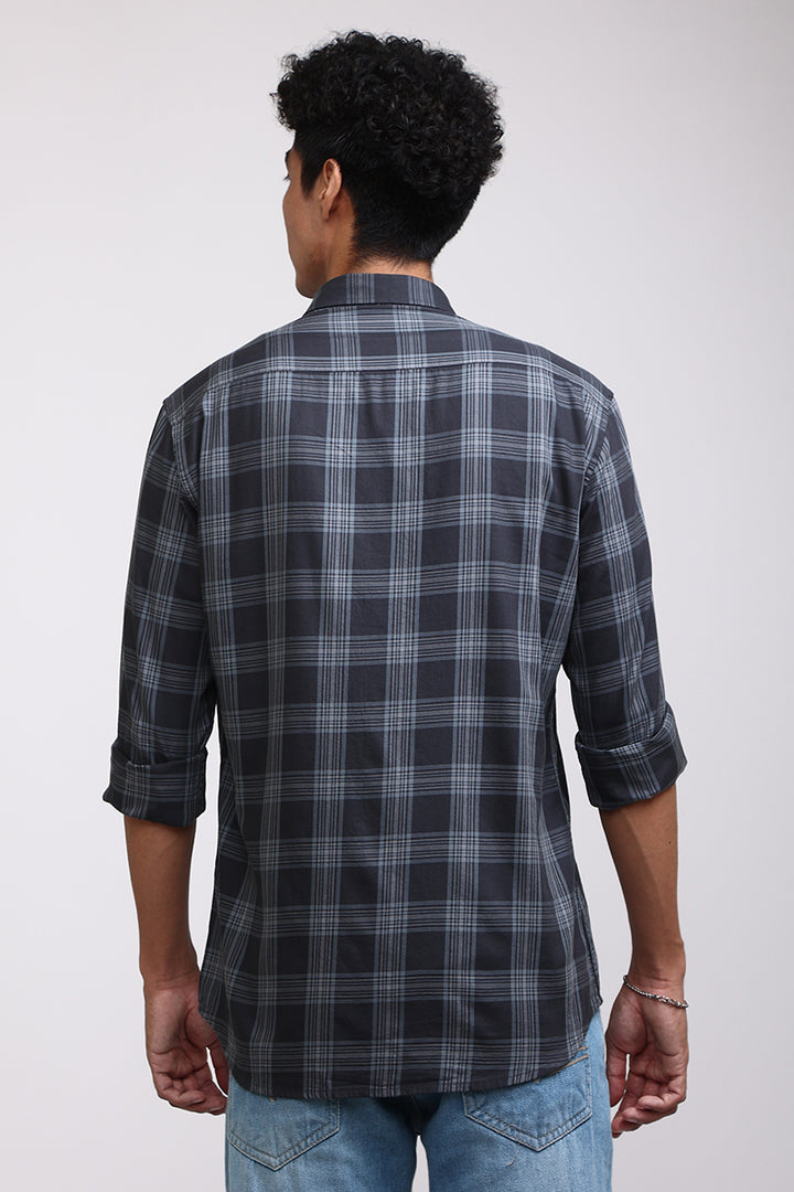 Basic Checks Grey Shirt