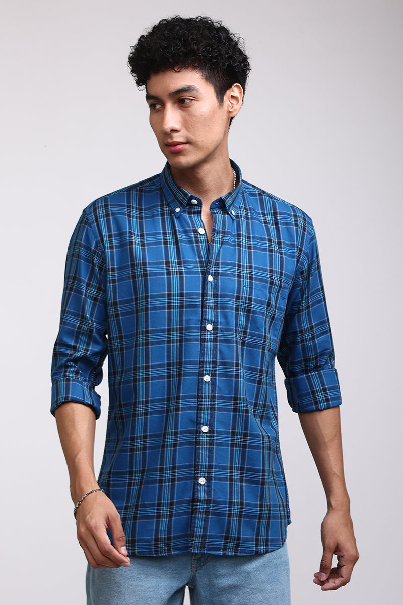 Basic Checks Cobalt Blue Shirt