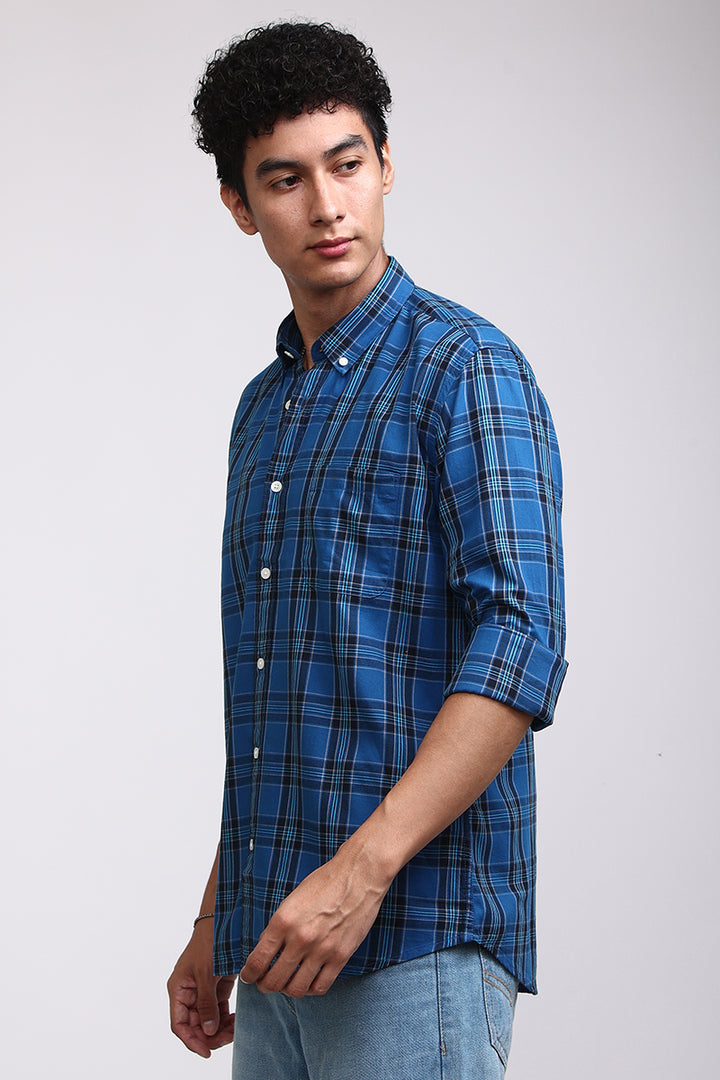 Basic Checks Cobalt Blue Shirt