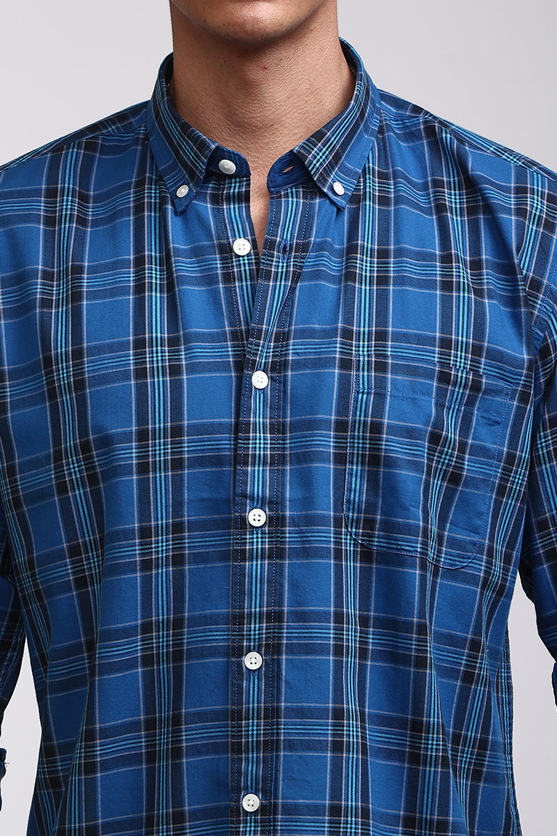 Basic Checks Cobalt Blue Shirt