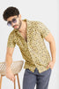 Mosaic Motif Beige Embroidery Shirt