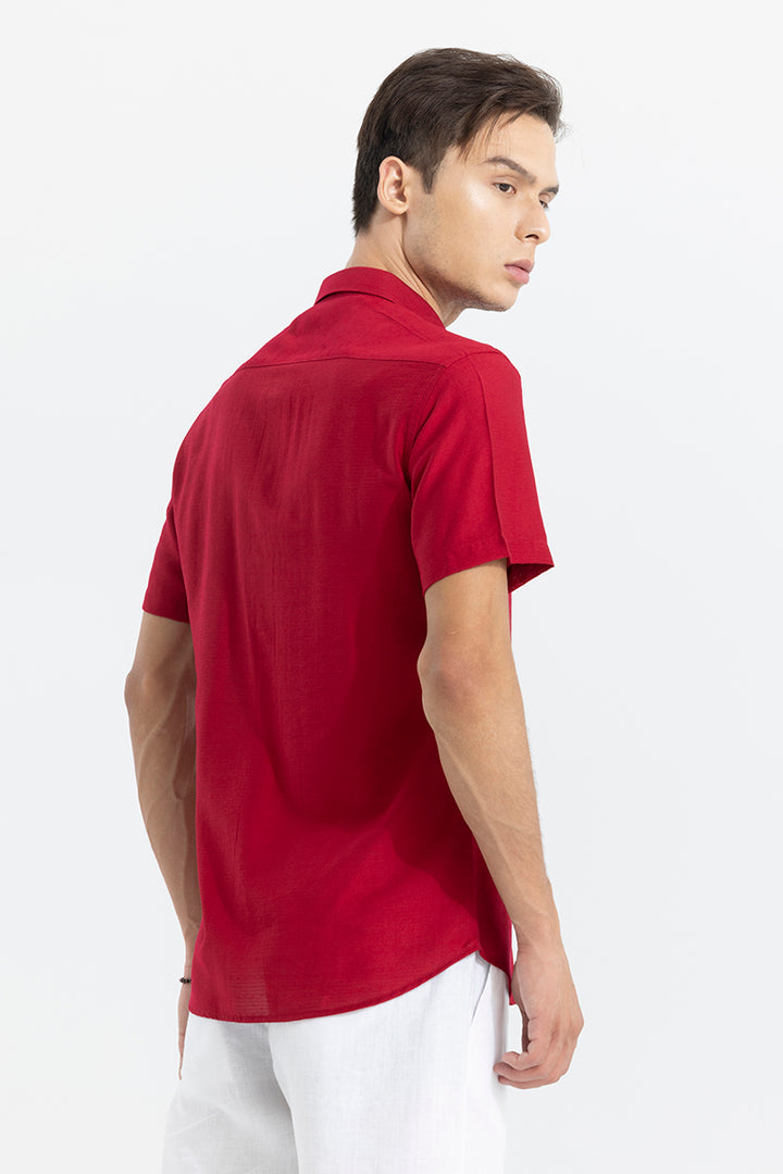 Textured Line Red Shirt