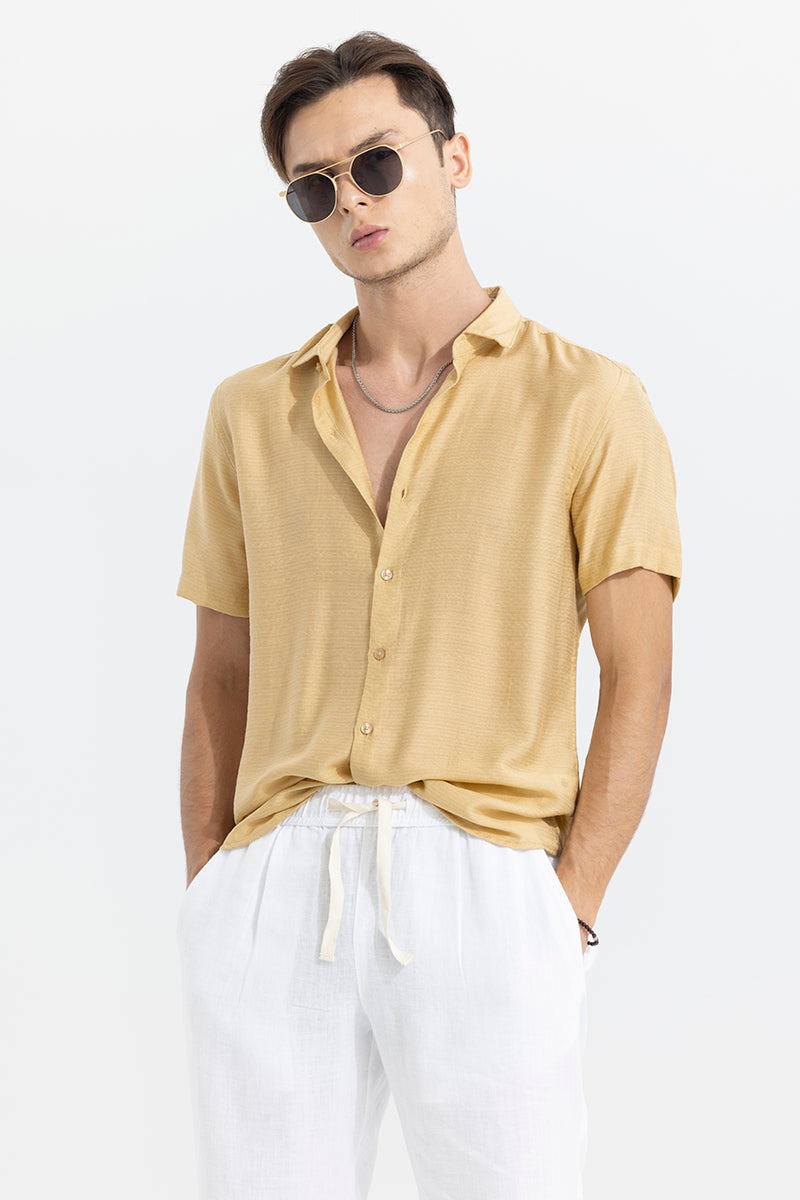 Textured Line Beige Shirt