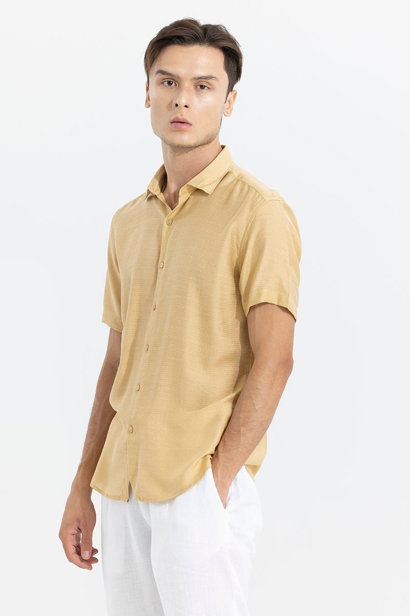 Textured Line Beige Shirt