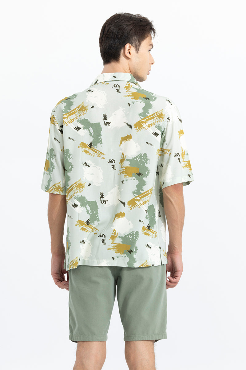 Paint Stroke Green Oversized Shirt