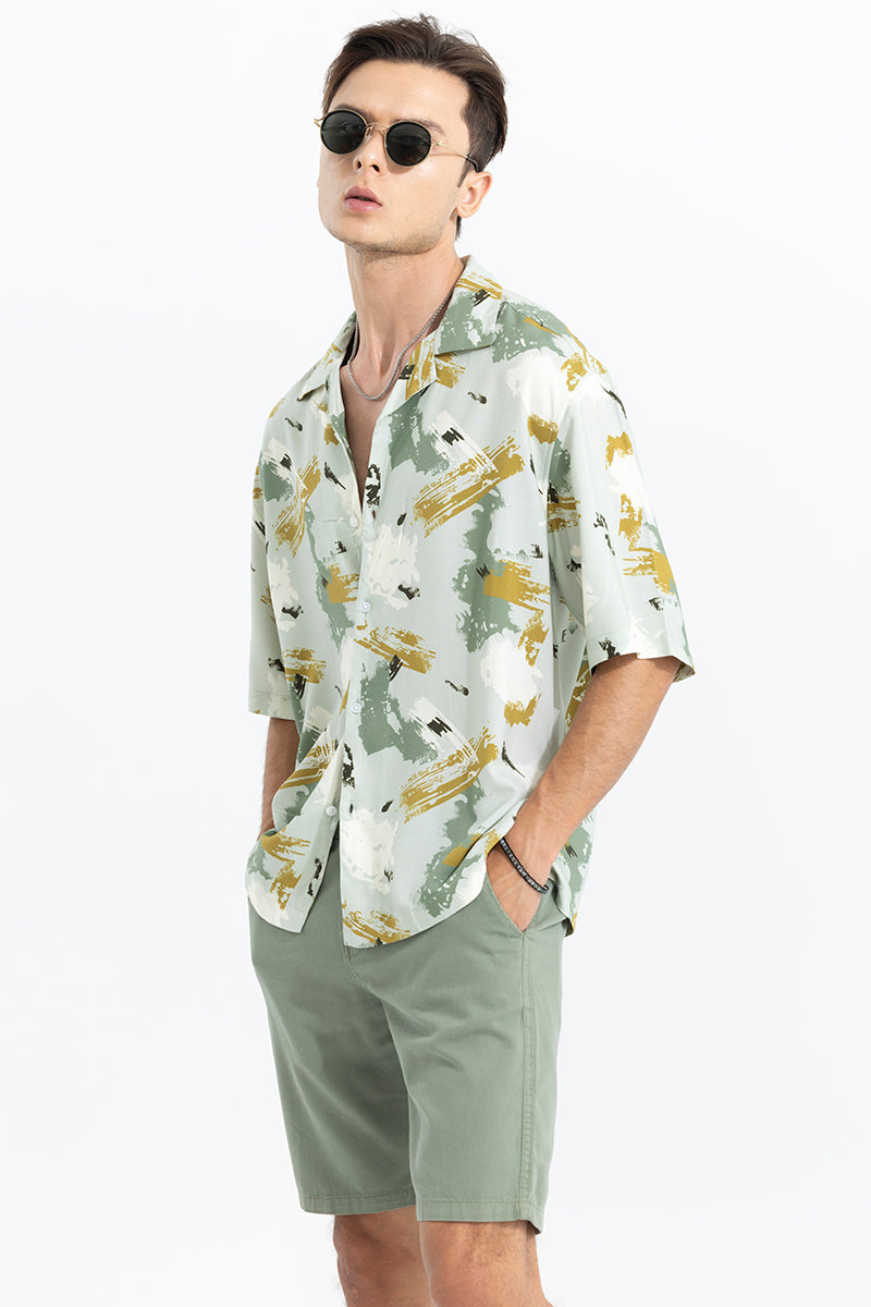 Paint Stroke Green Oversized Shirt