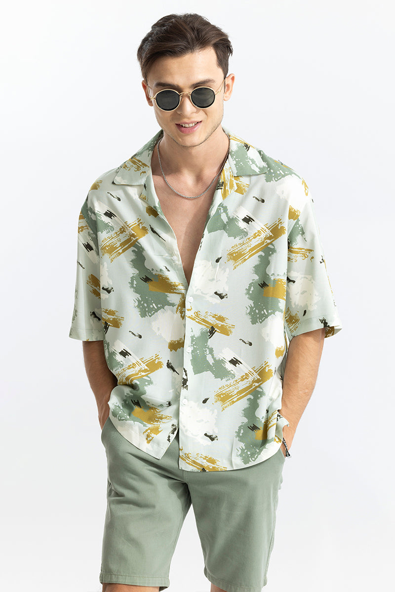 Paint Stroke Green Oversized Shirt