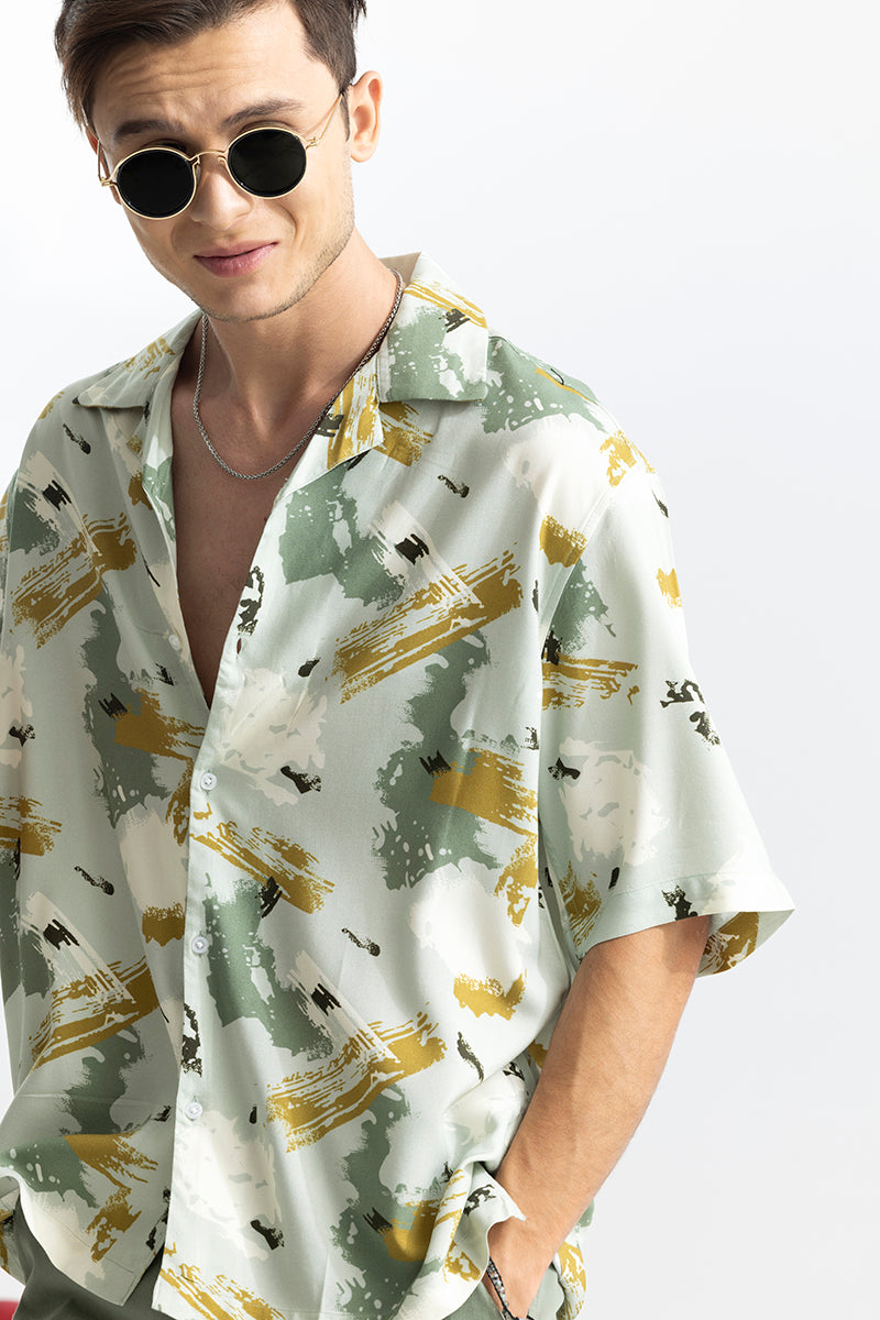 Paint Stroke Green Oversized Shirt