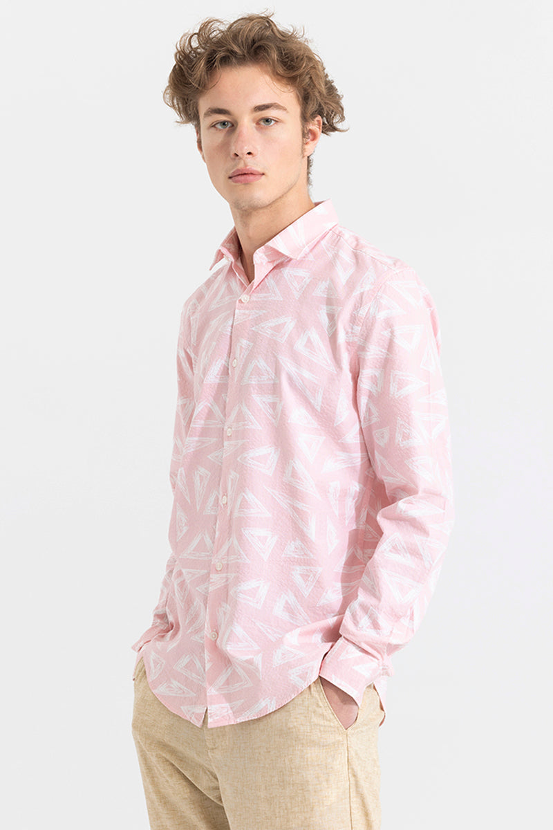 Trigon Pink Seersucker Shirt
