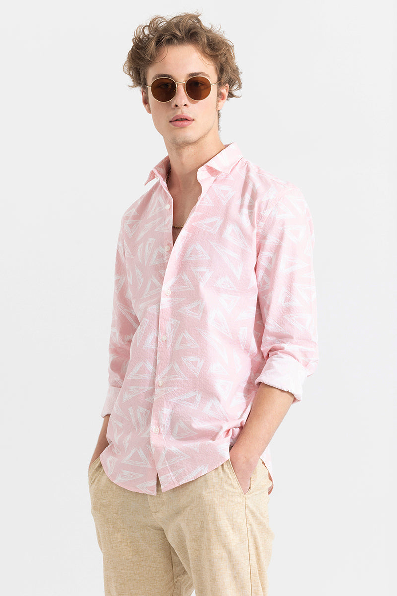 Trigon Pink Seersucker Shirt