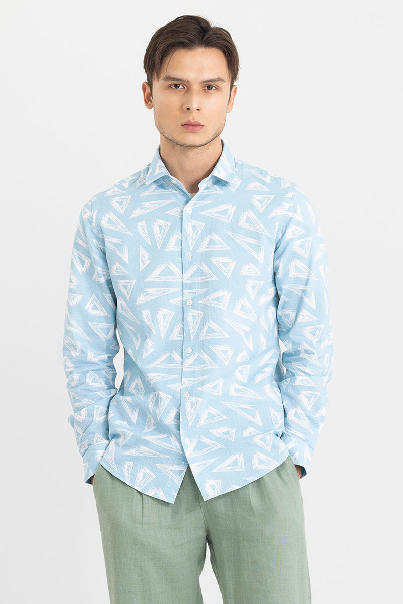 Trigon Blue Seersucker Shirt