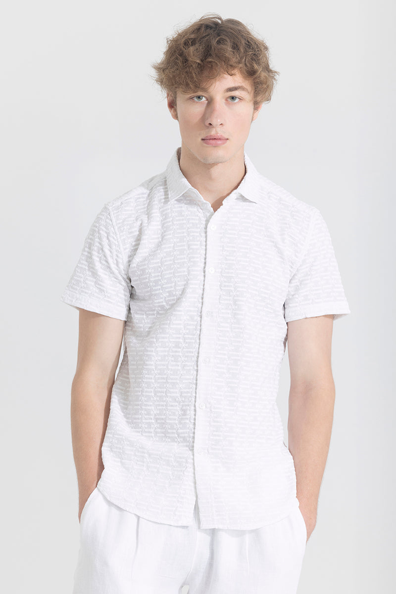 Two Line White Embroidery Shirt